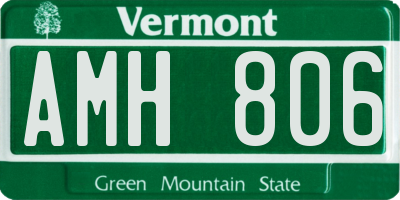 VT license plate AMH806