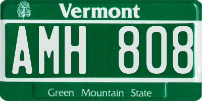 VT license plate AMH808