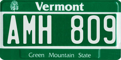 VT license plate AMH809