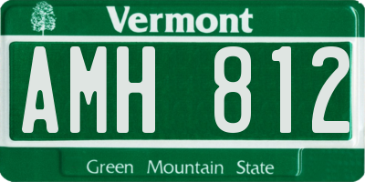 VT license plate AMH812