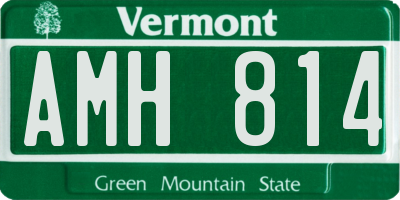 VT license plate AMH814