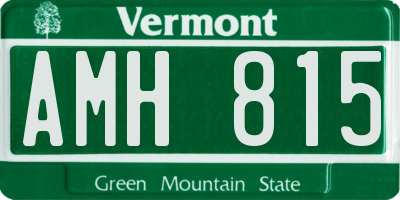 VT license plate AMH815