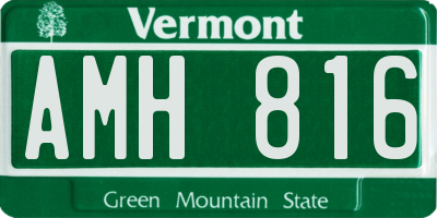 VT license plate AMH816