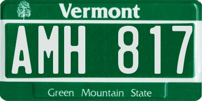 VT license plate AMH817