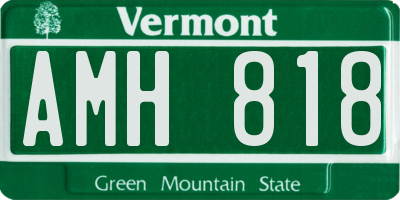VT license plate AMH818