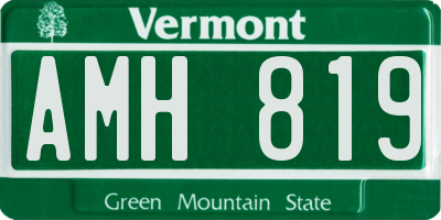 VT license plate AMH819