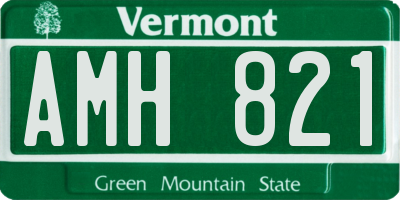 VT license plate AMH821