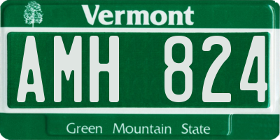 VT license plate AMH824