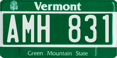 VT license plate AMH831