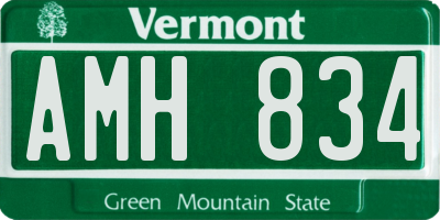 VT license plate AMH834