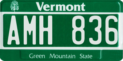 VT license plate AMH836
