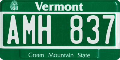 VT license plate AMH837
