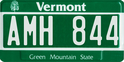 VT license plate AMH844