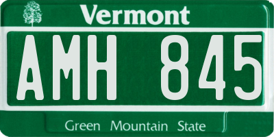 VT license plate AMH845