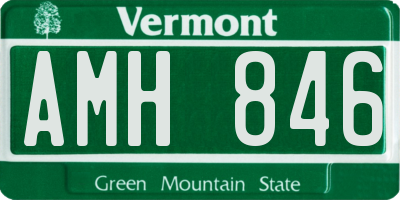 VT license plate AMH846