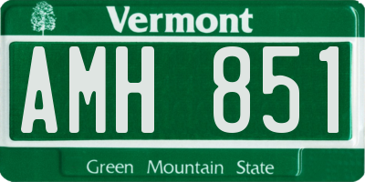 VT license plate AMH851