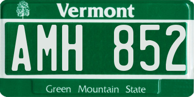 VT license plate AMH852