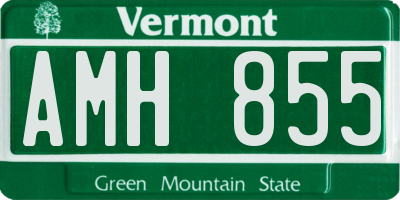VT license plate AMH855