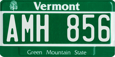VT license plate AMH856