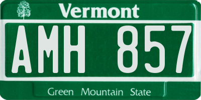 VT license plate AMH857