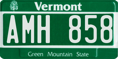 VT license plate AMH858