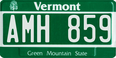 VT license plate AMH859