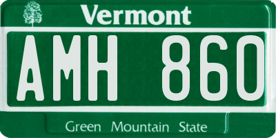 VT license plate AMH860