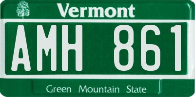 VT license plate AMH861