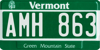 VT license plate AMH863