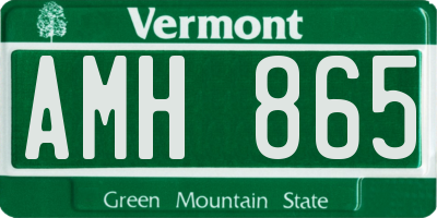 VT license plate AMH865