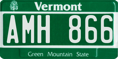 VT license plate AMH866