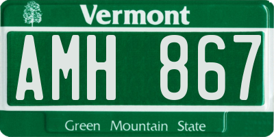 VT license plate AMH867