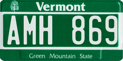 VT license plate AMH869
