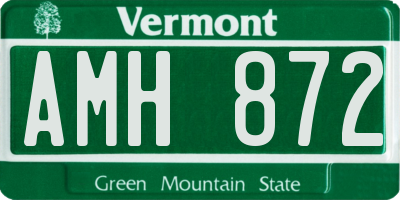 VT license plate AMH872