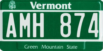 VT license plate AMH874