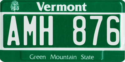 VT license plate AMH876