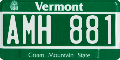 VT license plate AMH881