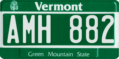 VT license plate AMH882