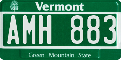 VT license plate AMH883