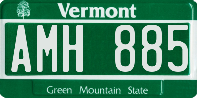 VT license plate AMH885