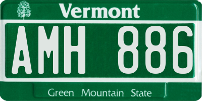 VT license plate AMH886