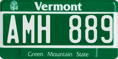 VT license plate AMH889