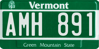 VT license plate AMH891