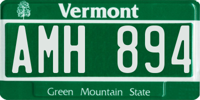 VT license plate AMH894