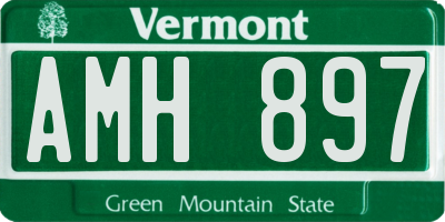 VT license plate AMH897