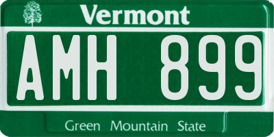 VT license plate AMH899