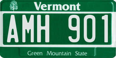 VT license plate AMH901