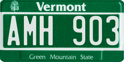 VT license plate AMH903
