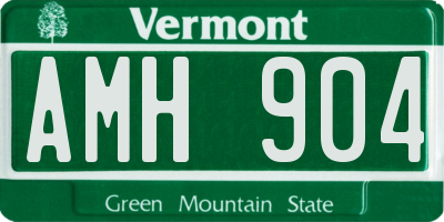 VT license plate AMH904