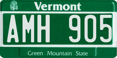 VT license plate AMH905